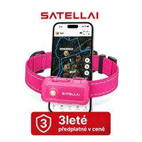 SATELLAI Collar Go L - GPS lokátor, komunikátor a monitor zdraví, růžový, 3leté předplatné
