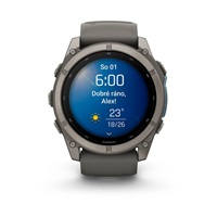 Garmin fenix® 9 – 51mm Titanium se silikonovým řemínkem Pebble Gray