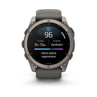 Garmin fenix® 9 – 51mm Titanium se silikonovým řemínkem Pebble Gray
