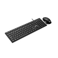 C-TECH Klávesnice KBM-108, drátový combo set s myší, multimediální, USB, CZ/SK
