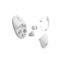 C-TECH myš s TWS sluchátky Dual mode WLM-21, bezdrátová, BT5.0 + 2,4GHz, 1600DPI, 3 tlačítka, USB nano receiver, bílá