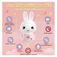 Alilo Honey Bunny - Dětský hudební přehrávač a bluetooth reproduktor, růžový, EN