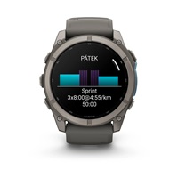 Garmin fenix® 9 – 43mm, Titanium se silikonovým řemínkem Pebble Gray