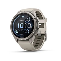 Garmin fenix® 9 Pro – inReach®, 43mm, Titanium se silikonovým řemínkem Fog Gray / Dark Sandstone