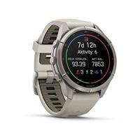 Garmin fenix® 9 Pro – inReach®, 43mm, Titanium se silikonovým řemínkem Fog Gray / Dark Sandstone