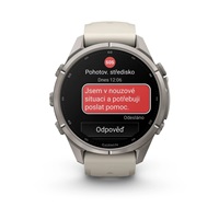 Garmin fenix® 9 Pro – inReach®, 43mm, Titanium se silikonovým řemínkem Fog Gray / Dark Sandstone