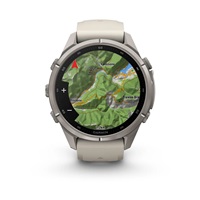 Garmin fenix® 9 Pro – inReach®, 43mm, Titanium se silikonovým řemínkem Fog Gray / Dark Sandstone