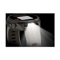 Garmin fenix® 9 Pro – inReach®, 43mm, Titanium se silikonovým řemínkem Fog Gray / Dark Sandstone