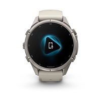 Garmin fenix® 9 Pro – 43mm, Titanium se silikonovým řemínkem Fog Gray / Dark Sandstone