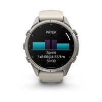 Garmin fenix® 9 Pro – 43mm, Titanium se silikonovým řemínkem Fog Gray / Dark Sandstone