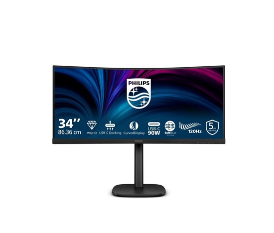 BAZAR - Philips MT VA LED 34" 34B2U3600C/00 - 3440x1440,VA,120Hz,Prohnutý,HDMI,DP,USBhub,USB-C,RJ45,Repro,Otočný - Poško