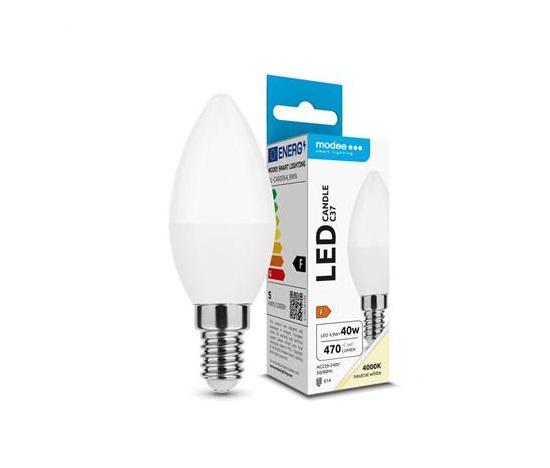 Modee E14 4,9W svíčka LED studená 4000K
