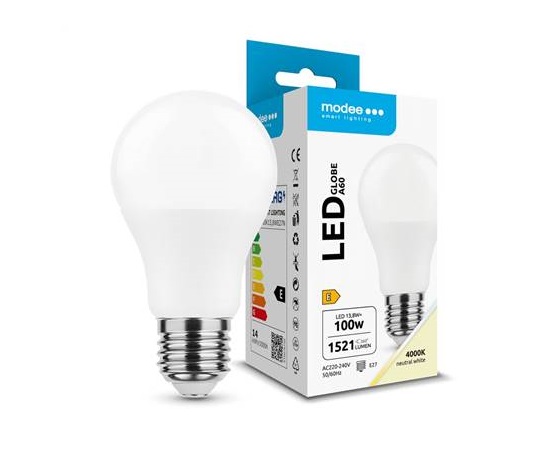 Modee E27 13,8W A60 LED studená 4000K