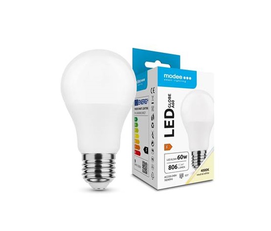 Modee E27 8,5W A60 LED studená 4000K