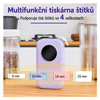Phomemo Tiskárna štítků D30, zelená + role štítků 100 ks (12x40 mm)