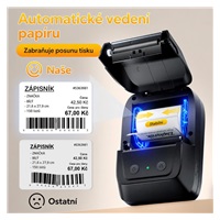 Phomemo Tiskárna štítků A42, černá + role na štítky 90ks (40x30 mm)