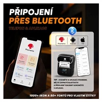 Phomemo Tiskárna štítků M110, bílá + role štítků 320 ks (40x20 mm)