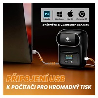 Phomemo Tiskárna štítků M110, černá + role štítků 320 ks (40x20 mm)