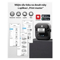 Phomemo Tiskárna štítků M220, černá + role štítků 320 ks (40x20 mm)