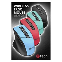 BAZAR - C-TECH myš Ergo WLM-05, bezdrátová, 1600DPI, 6 tlačítek, USB nano receiver, černá, poškozený obal