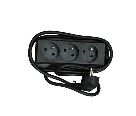 Konnoc DX-3F 5m trojzásuvka ČERNÁ