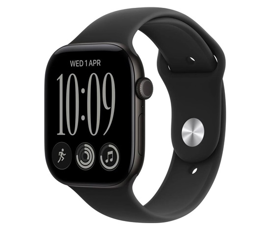 Apple Watch Series 12 GPS 42mm Black Aluminium Case with Black Sport Band - M/L