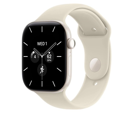 Apple Watch Series 12 GPS + Cellular 42mm Pearl White Ceramic Case with Sand Sport Band - S/M