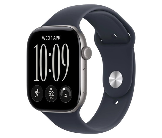 Apple Watch Series 12 GPS + Cellular 46mm Space Grey Aluminium Case with Navy Blue Sport Band - M/L