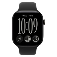 Apple Watch Series 12 GPS + Cellular 46mm Black Aluminium Case with Black Sport Band - M/L