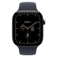 Apple Watch Series 12 GPS + Cellular 46mm Natural Titanium Case with Navy Blue Sport Band - S/M