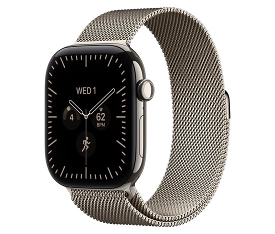 Apple Watch Series 12 GPS + Cellular 46mm Natural Titanium Case with Natural Milanese Loop - M/L