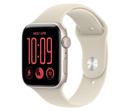 Apple Watch SE 3 GPS 40mm Starlight Aluminium Case with Sand Sport Band - M/L