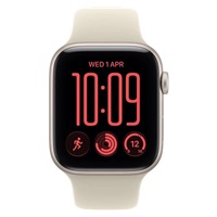 Apple Watch SE 3 GPS 44mm Starlight Aluminium Case with Sand Sport Band - M/L