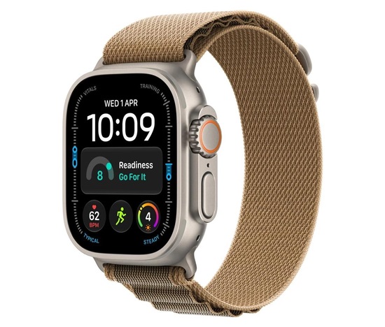 Apple Watch Ultra 4 GPS + Cellular 49mm Natural Titanium Case with Desert Alpine Loop - S