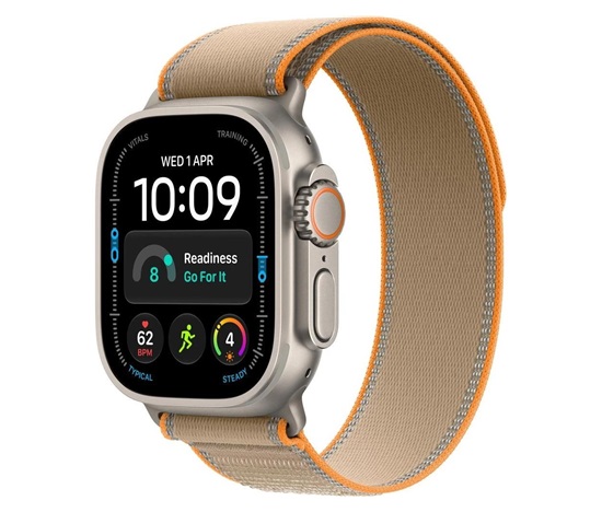 Apple Watch Ultra 4 GPS + Cellular 49mm Natural Titanium Case with Sand Trail Loop - S/M