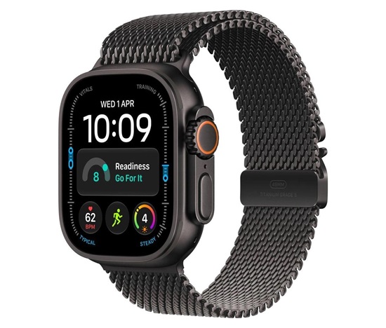 Apple Watch Ultra 4 GPS + Cellular 49mm Black Titanium Case with Black Titanium Milanese Loop - M