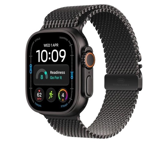Apple Watch Ultra 4 GPS + Cellular 49mm Black Titanium Case with Black Titanium Milanese Loop - L