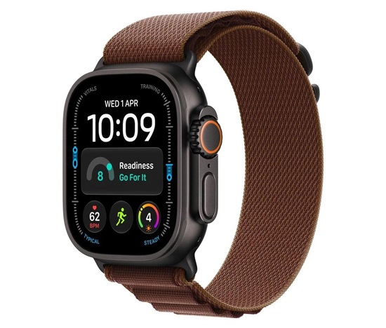 Apple Watch Ultra 4 GPS + Cellular 49mm Black Titanium Case with Burgundy Alpine Loop - S