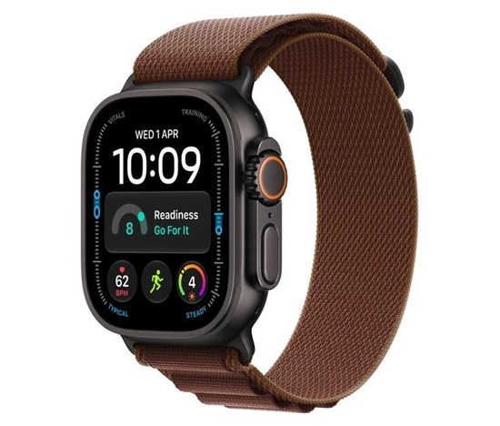 Apple Watch Ultra 4 GPS + Cellular 49mm Black Titanium Case with Burgundy Alpine Loop - L
