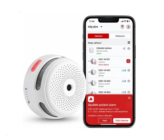 BAZAR - X-Sense XS01-M RF detektor kouře s vyměnitelnou baterií pro stanici SB550 - Poškozený obal (Komplet)