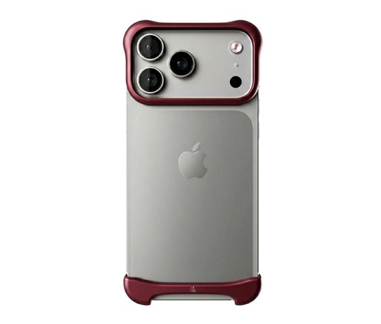 Arc Pulse - hliníkový ochranný rám na iPhone 18 Pro, matný tmavě červený