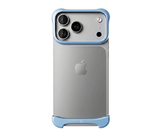 Arc Pulse - hliníkový ochranný rám na iPhone 18 Pro, matný světle modrý