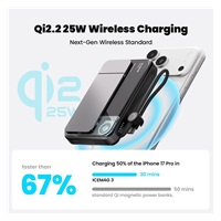 SHARGE ICEMAG 3, magnetická powerbanka 10 000 mAh, Qi2.2 25 W - bílá