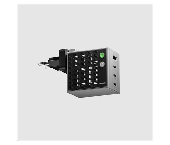 SHARGE Pixel 100, GaN nabíječka 100 W - šedá
