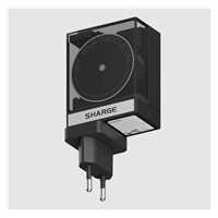 SHARGE Retractable 65, GaN nabíječka 65 W s integrovaným USB-C kabelem - černá