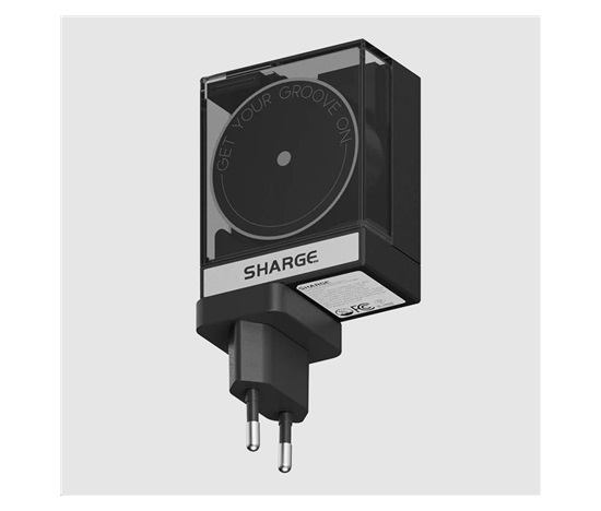 SHARGE Retractable 65, GaN nabíječka 65 W s integrovaným USB-C kabelem - černá