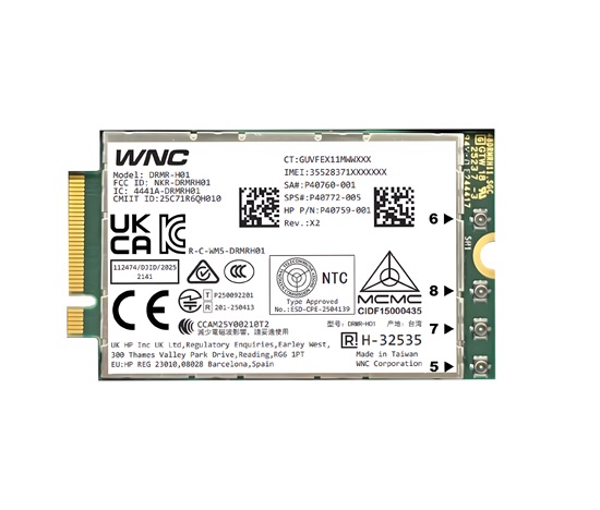 HP 5G modem WWAN (EB 8 G2i/G2a, EB 6 G2i/G2a)