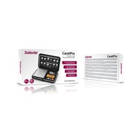 Salente CaratPro, přesná setinová kapesní váha s kalibrací, 200 g, černá