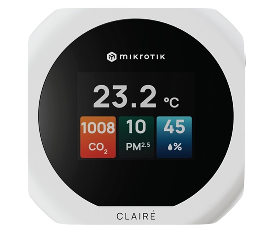 MikroTik IAQM-THC2PV-W, CLAIRÉ monitor kvality vzduchu, bílý