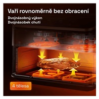 BAZAR - Cosori Dual Blaze TwinFry chytrá horkovzdušná fritéza 10 L, keramika, černá - Poškozený obal (Komplet)